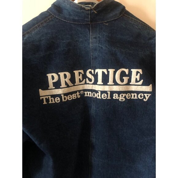 Woman's Curvy Plus Blue Jean Modeling Agency Jacket from Paris 1990's size 2X - Picture 9 of 9